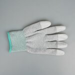 Work Gloves Manufacturer - Customizable Anti Static Knitted White PU ESD Carbon Fiber Top Fit