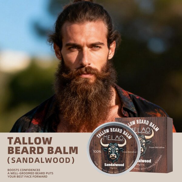 Beard Balm Manufacturer - Sandalwood Private Label Herbal Natural Control & Moisturizes