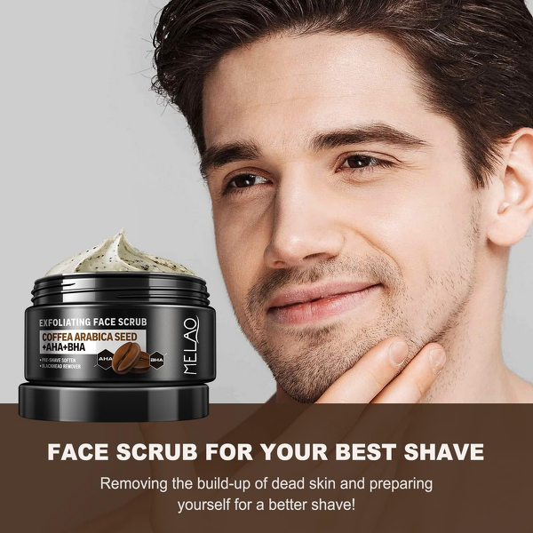 Face Scrub Manufacturer - MELAO Exfoliating Coffee Scrub for Men with BHA & AHA