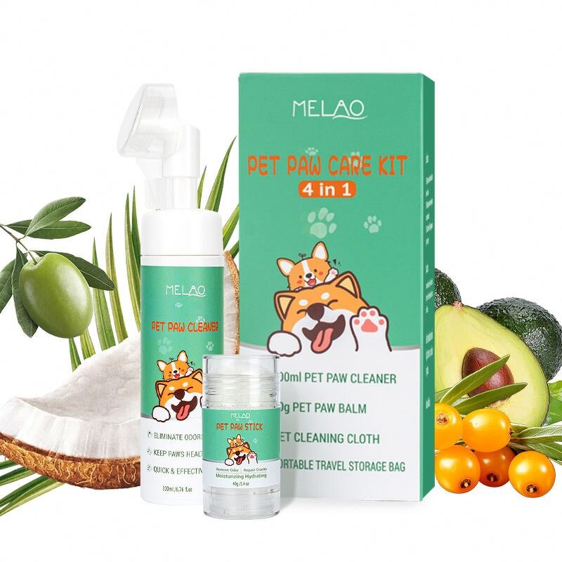 Pet Paw Cleaner Kit Manufacturer - Private Label Balm for Dry Cracked Paws & Nose Grooming