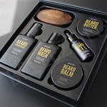 Beard Care Set Manufacturer - Bellezon Private Label Grooming Kit Oil Balm Butter Comb Brush