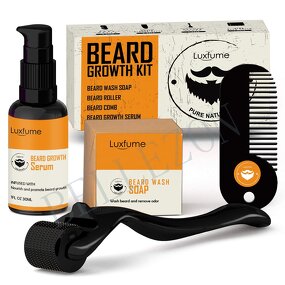 Beard Growth Kit Manufacturer - Private Label Wash Soap Roller Serum Comb Easy Carry