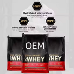 Whey Protein Powder Manufacturer - OEM 100% Organic Gold Standard, Muscle Building BCAAs Included for Adults