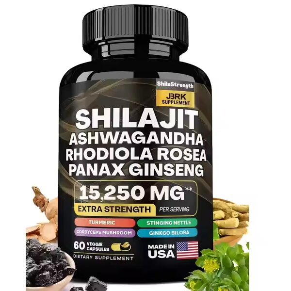 Shilajit Resin Extract Capsules Manufacturer - OEM Himalayan Ashwagandha/Rhodiola Rosea/Ginseng for Adults