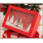 Gift Box - Manufacturer - TikTok Christmas - Square Wood Carving - Cosmetic Packaging - Deer Tree Design