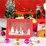 Gift Box - Manufacturer - TikTok Christmas - Square Wood Carving - Cosmetic Packaging - Deer Tree Design