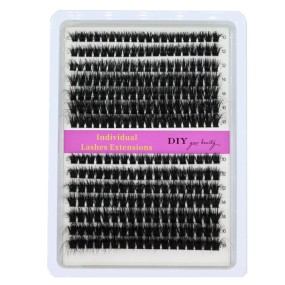 3D Cluster Eyelashes Factory - OEM 14 Rows Soft Thick Black Segmented Lashes