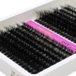 3D簇状睫毛工厂-OEM 14排柔软浓黑分段睫毛