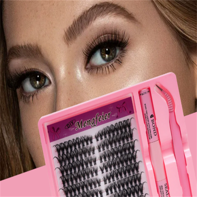 自嫁接睫毛工厂-OEM自然卷曲浓密单簇款式