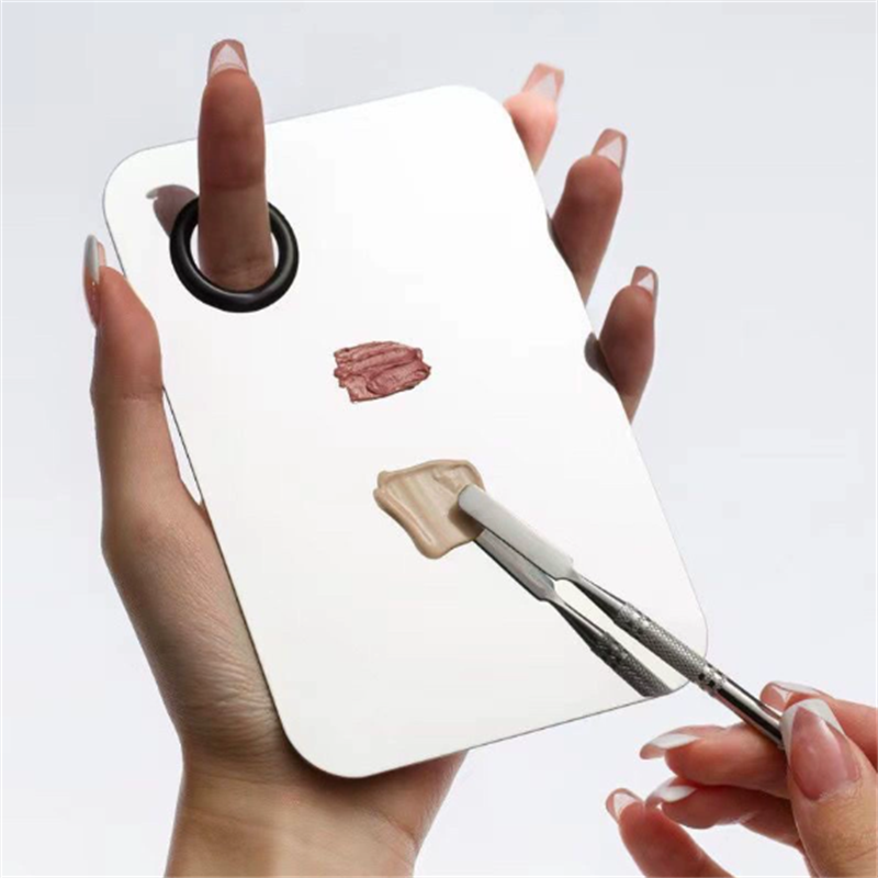 Makeup Palette Factory - OEM High Hardness Square Stainless Steel Mixing Palette