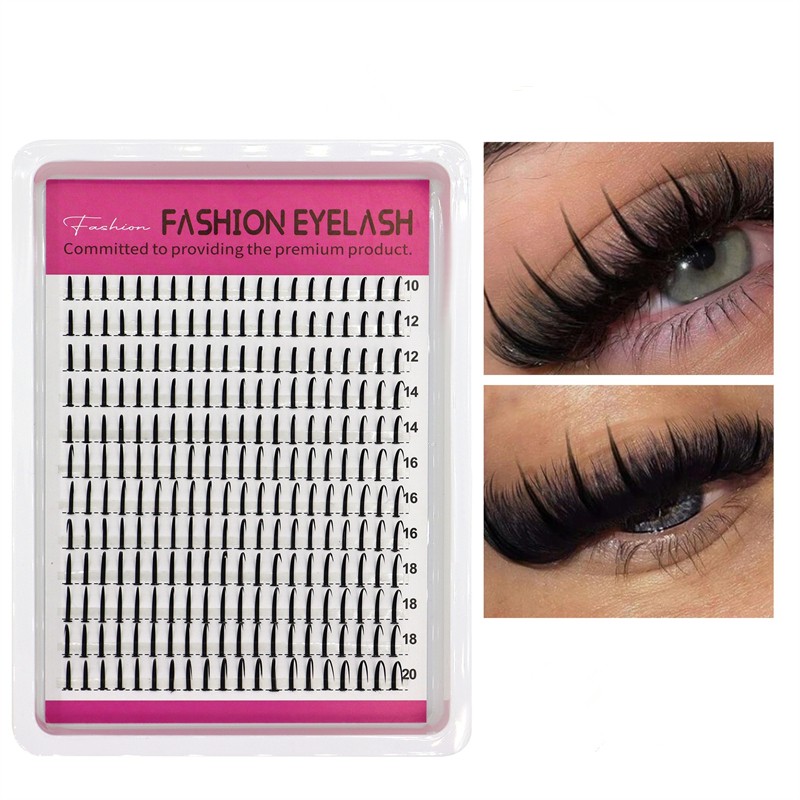 Fairy Eyelashes Supplier - OEM 12-rows Segmented Mixed Single Row Volume