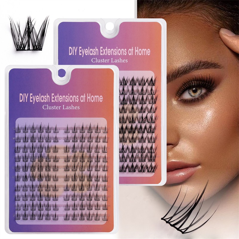 Wispy Self-Adhesive Eyelashes Supplier - OEM Clear Band Volume Shape Strong Hold