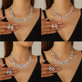 Women's Accessories Factory - OEM Luxurious Wedding Party Round Necklace Set