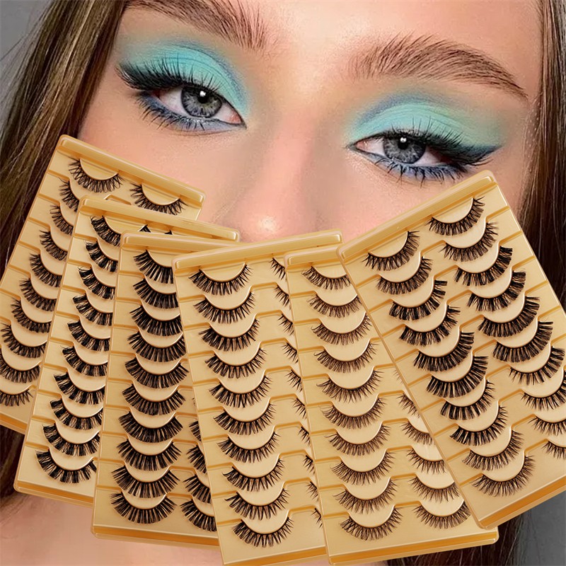 俄罗斯睫毛供应商-OEM 10对自然轻便完美卷曲