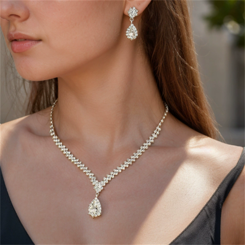 Three-Piece Set Manufacturer - OEM Wholesale Classic Wedding Bride Jewelry Set