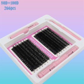 Cluster Eyelashes Supplier - OEM Naturally Curled Thick Curved Ends Volume Fans