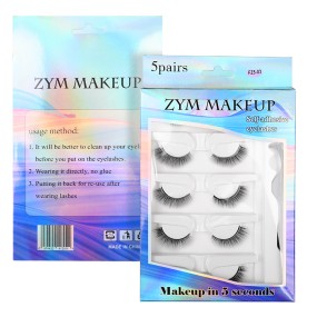 Magnetic Eyelashes Set Manufacturer - OEM 5 Pairs/Box Glue-Free Waterproof Reusable