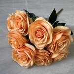 Artificial Rose Bushes Manufacturer - Super Discount Silk 9 Heads for Bridal Bouquet Wedding Decoration