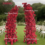 Artificial Flower Arch Manufacturer - OEM Dalian Chermy Customized Heart Red White with Flowers