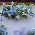 Artificial Flowers Manufacturer - CM-TW022 Custom New Blue Theme for Wedding Background Wall Stage