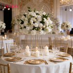 Artificial Flower Ball Manufacturer - Customized Wedding Party White Silk Table Wedding Centerpieces