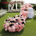 Artificial Flower Runner Manufacturer - Dalian Chermy 200cm Silk Pink for Wedding Party