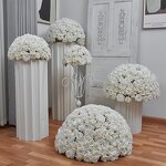 Artificial Flower Ball Manufacturer - New Design White Rose 30/40/50/60/70cm for Event Decor