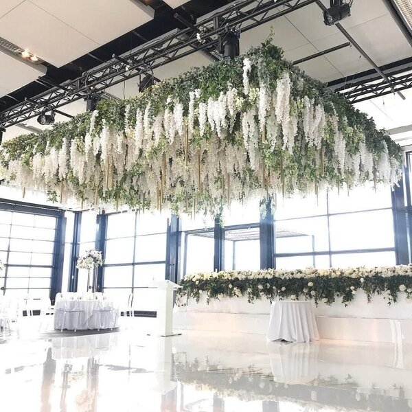 Artificial Wisteria Manufacturer - High Quality Hanging White Silk for Wedding Decoration