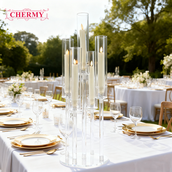 Acrylic Candelabra Manufacturer - Elegant 5 Arm Tall Candle Holders for Wedding Centerpieces Wholesale