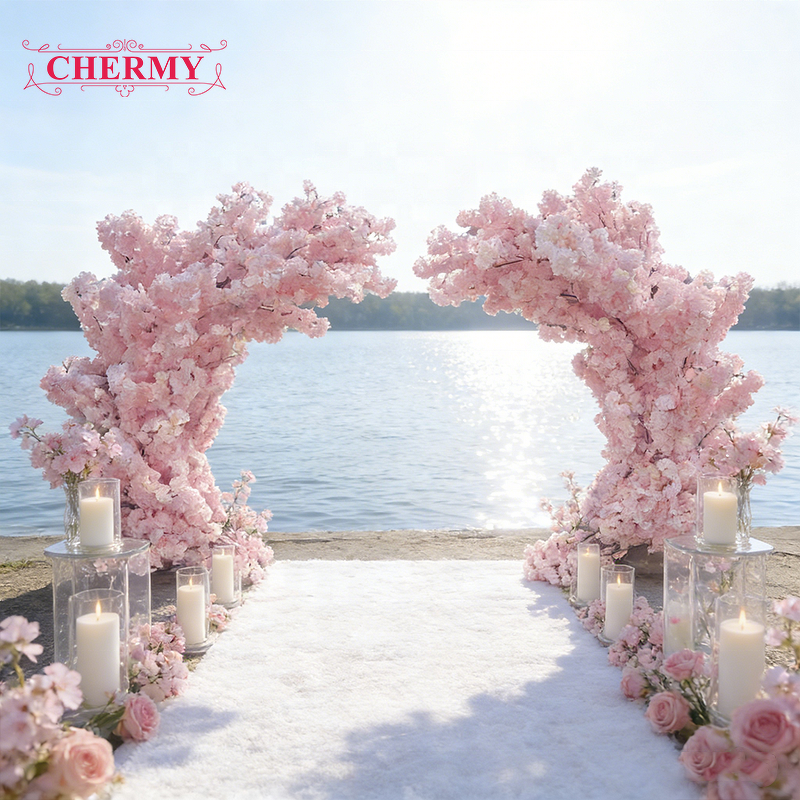 Artificial Sakura Flower Tree Manufacturer - New Arrival White Pink Red Silk Cherry Blossom for Outdoor Indoor