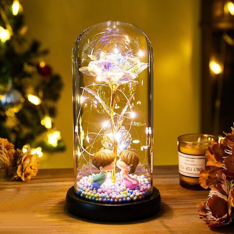 Galaxy Rose Manufacturer - Bella Y Bestia in Glass Dome for Valentine's Day Mother's Day Gift