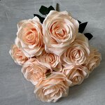 Artificial Rose Bushes Manufacturer - Super Discount Silk 9 Heads for Bridal Bouquet Wedding Decoration