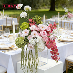 Artificial Floral Arrangement Manufacturer - Customized Tropical Natural Style Green White for Wedding