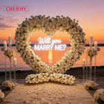 Artificial Flower Arch Manufacturer - Factory Custom Wholesale Red Rose Heart Shaped for Wedding Background