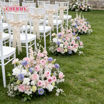 Artificial Hydrangea Aisle Decoration Manufacturer - Dalian Chermy Blue White for Wedding
