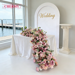 Artificial Flower Row Manufacturer - Luxury Green Plants for Wedding Table Runner Floor Floral Backdrop