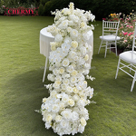Artificial Silk Flower Runner Manufacturer - Dalian Chermy Custom Aisle Red Rose Table Flower for Wedding