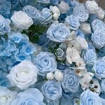 Artificial Flower Wall Backdrop Manufacturer - CM-FW013 Custom High-End Blue Rose for Wedding Party