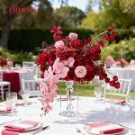 Artificial Flower Ball Manufacturer - Wholesale Red Wedding Centerpiece Rose Large Arrangement