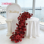 Artificial Flower Row Manufacturer - Luxury Green Plants for Wedding Table Runner Floor Floral Backdrop