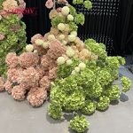 Artificial Hydrangea Manufacturer - Dalian Chermy 3D Real Touch Latex Dark Green for Wedding