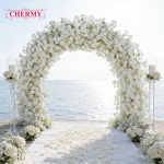 Artificial Flower Arch Manufacturer - 2026 New Customized Size U-Shape Pink Roses for Wedding