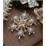 Acrylic Christmas Ornament Manufacturer - Luxury Xmas Elk Bells Angel Wings Transparent Snowflake Pendant