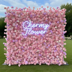 Artificial Flower Wall Backdrop Manufacturer - Wedding Ivory White 8ft X 8ft White Rose 5d Wall