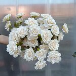 Artificial Spray Roses Manufacturer - Factory Wholesale Cheap 3 Heads Real Touch Silk White