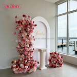 Artificial Flower Arch Manufacturer - Customize White Rose Hydrangea for Front Door Arch Event