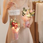 Knitted Flowers Bouquet Manufacturer - Led Small Crochet Flower for Mother's Day Valentine's Gift