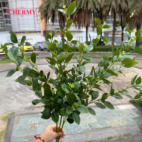 Artificial Green Plant Leaves Manufacturer - TH386 for Home Wedding Hotel Decoration Leaf Branch