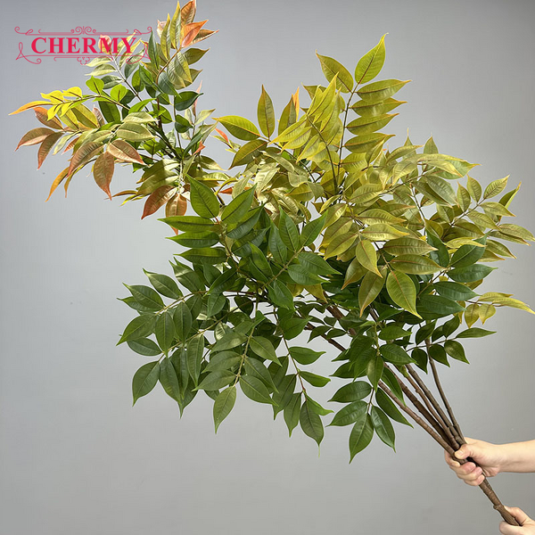 Artificial Nandina Branch Manufacturer - TH2056 Real Touch Leaves for Wedding Party Home Table