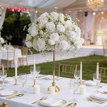 Artificial Flower Arch Manufacturer - Luxury Marry Me Backdrop White Rose Stand for Proposal
